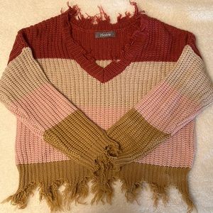 Distressed Crop Sweater